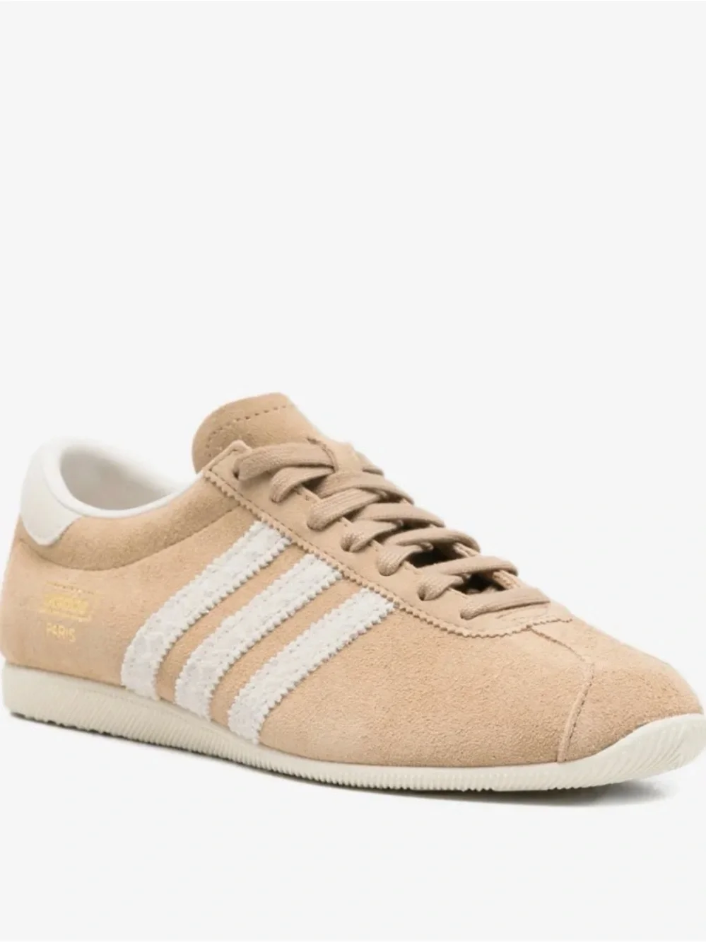 Adidas Paris Beige Suede Men's Sneakers with White Stripes size 10 NEW NWT